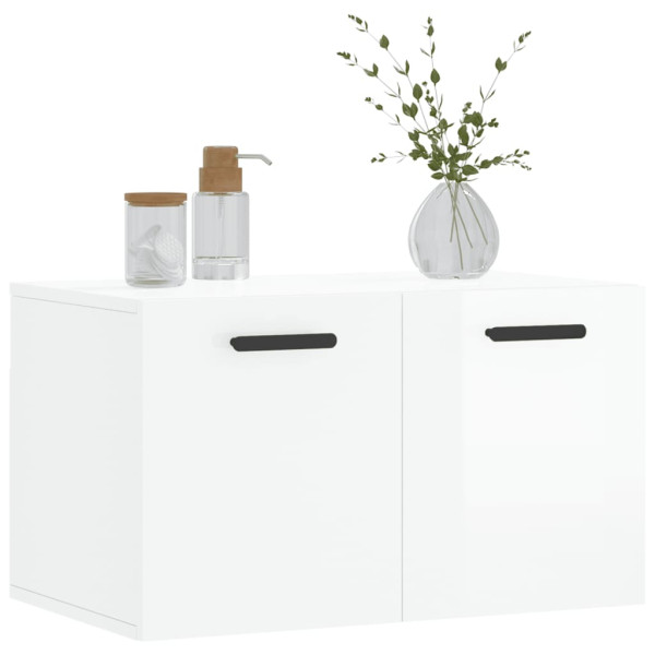 Armario pared madera contrachapada blanco brillo 60x36.5x35 cm M 3