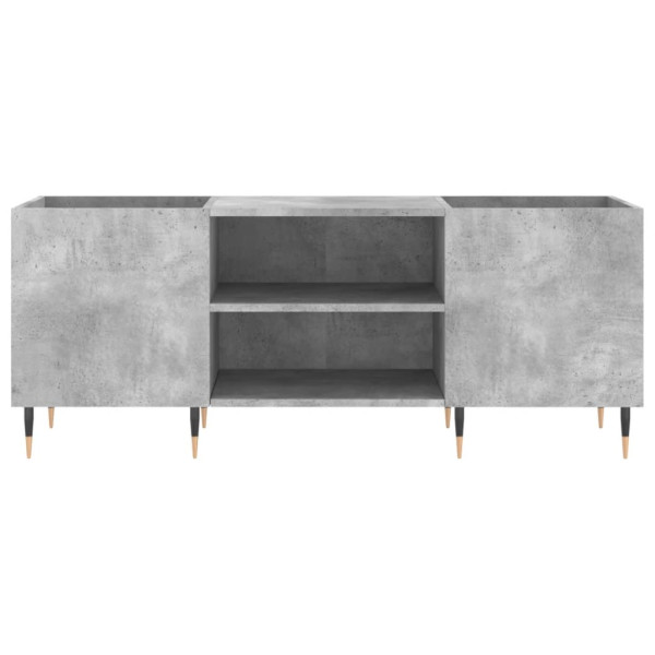 Mueble discos madera contrachapada gris hormigón 121x38x48 cm M 4