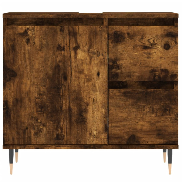 Armario de baño madera contrachapada roble ahumado 65x33x60 cm M 5