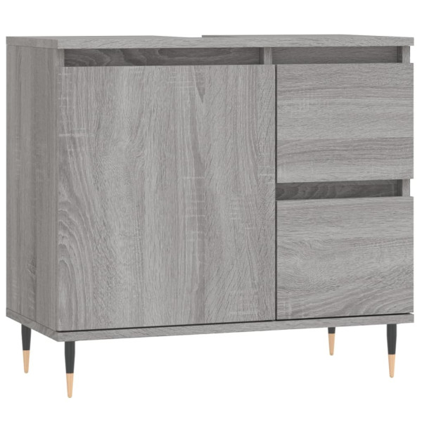 Armario de baño madera contrachapada gris Sonoma 65x33x60 cm M 2
