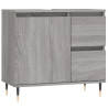 Armario de baño madera contrachapada gris Sonoma 65x33x60 cm 2