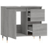 Armario de baño madera contrachapada gris Sonoma 65x33x60 cm 4
