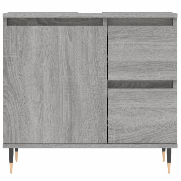 Armario de baño madera contrachapada gris Sonoma 65x33x60 cm M 5