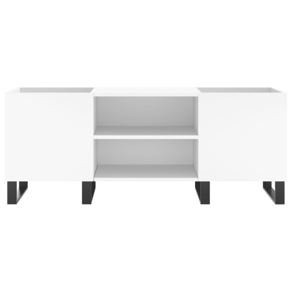 Mueble para discos madera contrachapada blanco 121x38x48 cm M 4