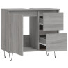Armario de baño madera contrachapada gris Sonoma 65x33x60 cm 4