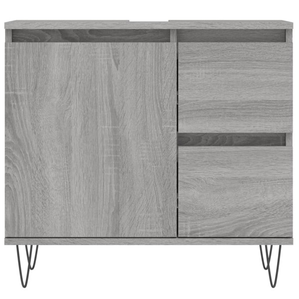 Armario de baño madera contrachapada gris Sonoma 65x33x60 cm M 5