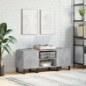Mueble discos madera contrachapada gris hormigón 121x38x48 cm 1
