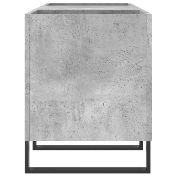 Mueble discos madera contrachapada gris hormigón 121x38x48 cm M 5