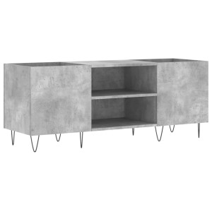 Mueble discos madera contrachapada gris hormigón 121x38x48 cm H