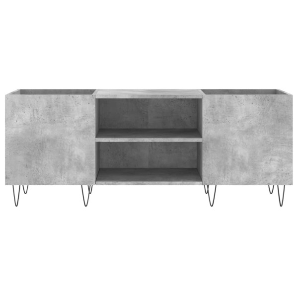 Mueble discos madera contrachapada gris hormigón 121x38x48 cm M 4