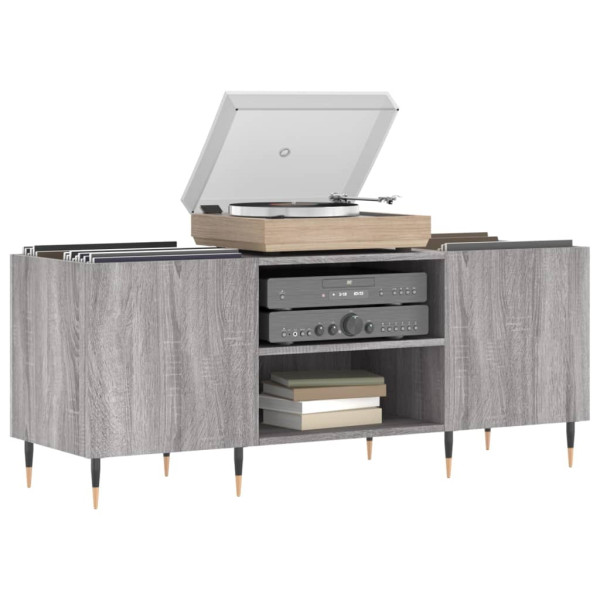 Mueble para discos madera contrachapada gris sonoma 121x38x48cm M 3