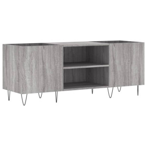 Mueble para discos madera contrachapada gris sonoma 121x38x48cm H
