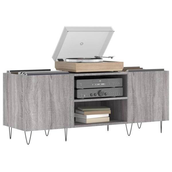 Mueble para discos madera contrachapada gris sonoma 121x38x48cm M 3