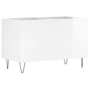 Mueble discos madera contrachapada blanco brillo 74.5x38x48 cm H