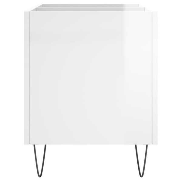 Mueble discos madera contrachapada blanco brillo 74.5x38x48 cm M 5
