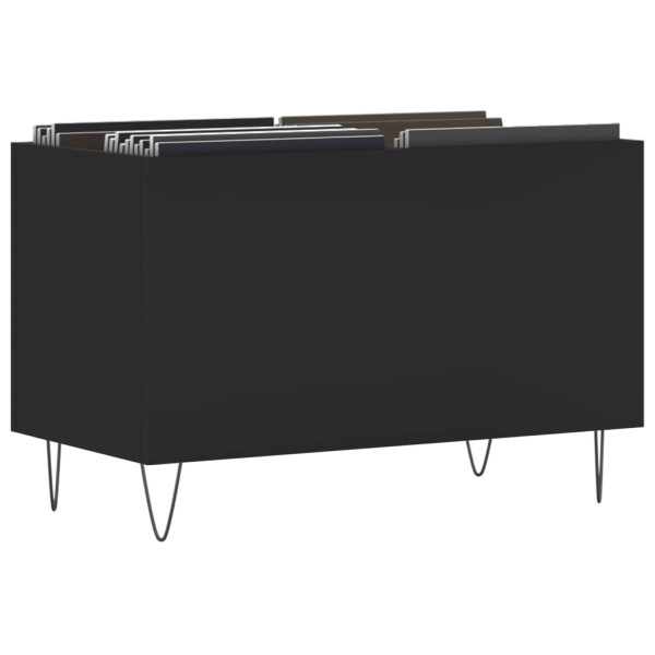 Mueble para discos madera contrachapada negro 74.5x38x48 cm M 3