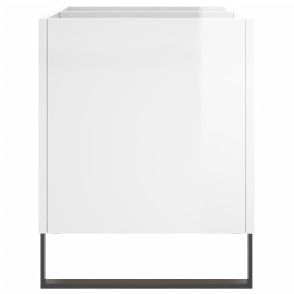 Armário p/ discos 74.5x38x48 cm deriv. madeira branco brilhante M 5