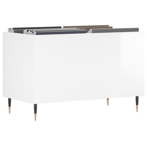 Armário p/ discos 74.5x38x48 cm deriv. madeira branco brilhante M 3