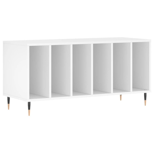 Mueble para discos madera contrachapada blanco 100x38x48 cm M 2