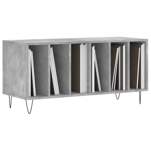 Mueble discos madera contrachapada gris hormigón 100x38x48 cm M 3