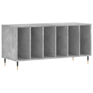 Mueble discos madera contrachapada gris hormigón 100x38x48 cm H