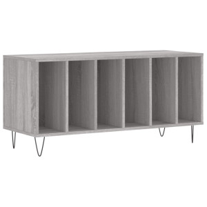 Mueble para discos madera contrachapada gris Sonoma 100x38x48cm H