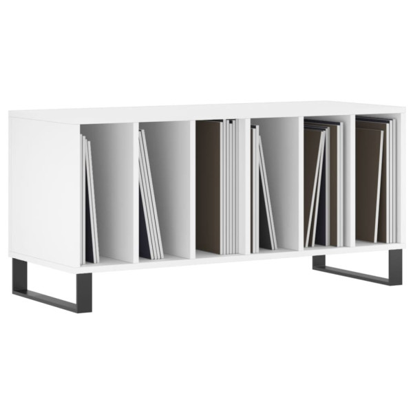Mueble para discos madera contrachapada blanco 100x38x48 cm M 3