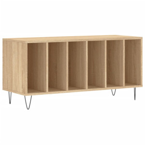 Mueble discos madera contrachapada roble Sonoma 100x38x48 cm H