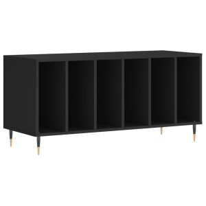 Mueble para discos madera contrachapada negro 100x38x48 cm H