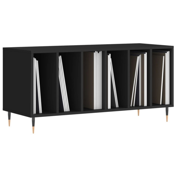Mueble para discos madera contrachapada negro 100x38x48 cm M 3