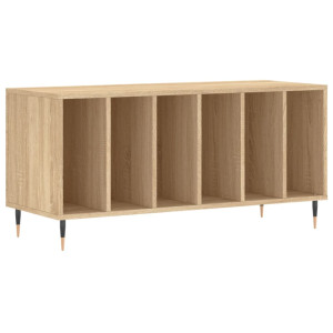 Mueble discos madera contrachapada roble Sonoma 100x38x48 cm H