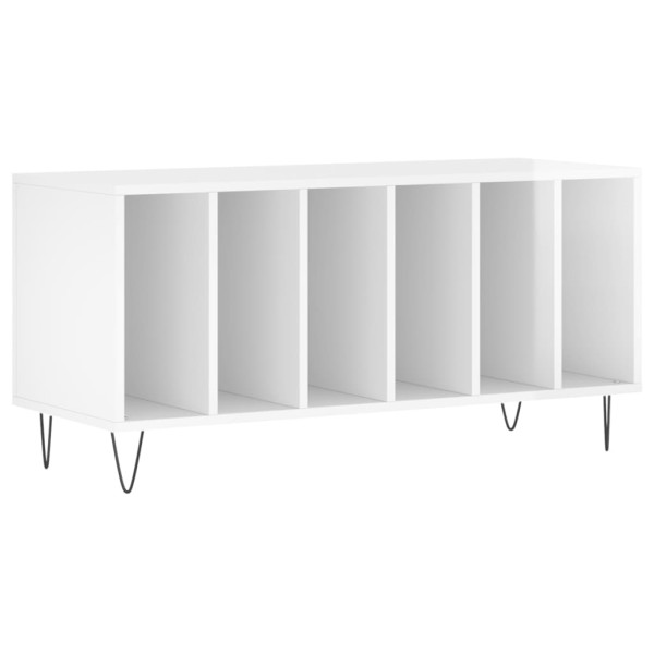Mueble discos madera contrachapada blanco brillo 100x38x48 cm M 2