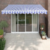 Toldo retráctil automático azul y blanco 3.5x2.5 m 1