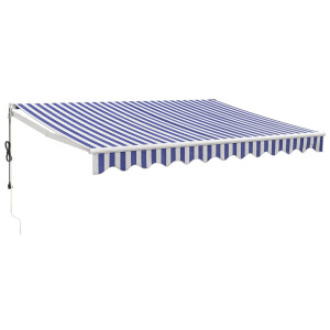 Toldo retrátil automático 3.5x2.5 m azul e branco H