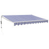 Toldo retráctil automático azul y blanco 3.5x2.5 m 2