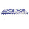 Toldo retráctil automático azul y blanco 3.5x2.5 m 3