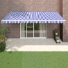 Toldo retrátil automático 5x3 m azul e branco 1