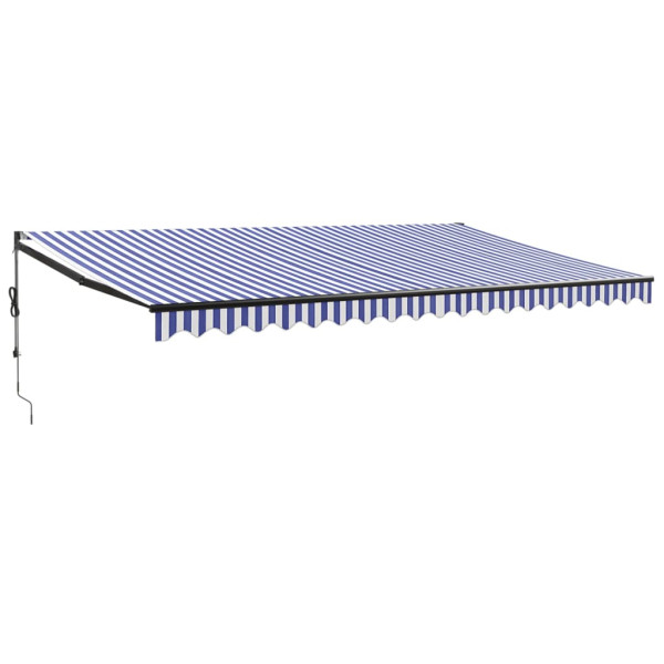 Toldo retrátil automático 5x3 m azul e branco M 2