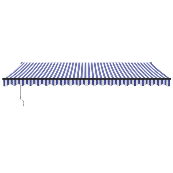 Toldo retráctil automático azul y blanco 5x3 m M 3