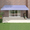 Toldo retrátil automático 5x3 m azul e branco 1