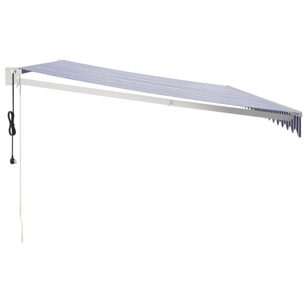 Toldo retráctil automático azul y blanco 5x3 m M 4
