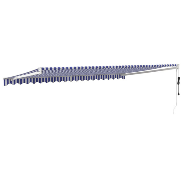 Toldo retrátil automático 5x3 m azul e branco M 5