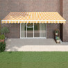 Toldo retráctil automático amarillo y blanco 5x3 m 1
