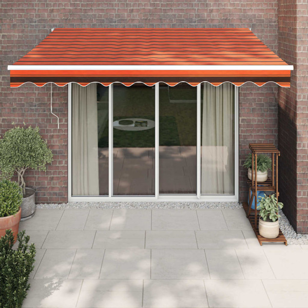 Toldo retráctil automático naranja y marrón 3.5x2.5 m D
