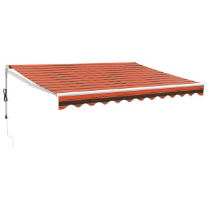 Toldo retráctil automático naranja y marrón 3.5x2.5 m H