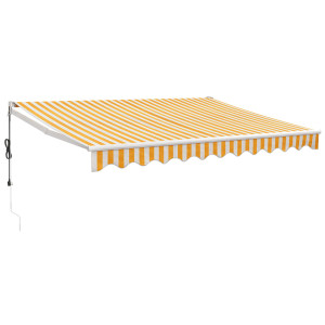Toldo retrátil automático 3.5x2.5 m amarelo e branco H