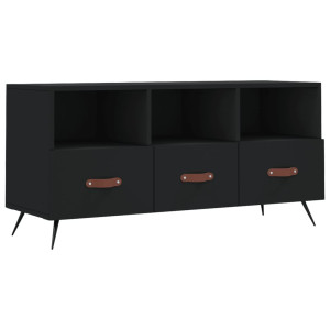 Mueble de TV madera de ingeniería negro 102x36x50 cm H
