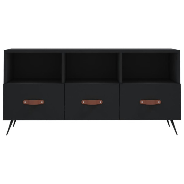 Mueble de TV madera de ingeniería negro 102x36x50 cm M 5