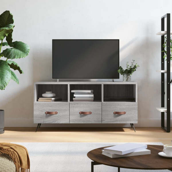 Mueble de TV madera de ingeniería gris Sonoma 102x36x50 cm D
