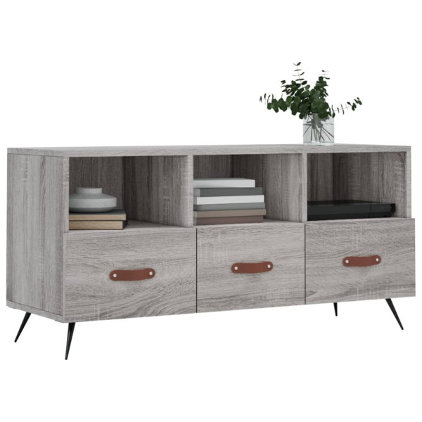 Mueble de TV madera de ingeniería gris Sonoma 102x36x50 cm M 3